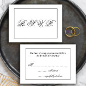 Modern Black and White Wedding RSVP