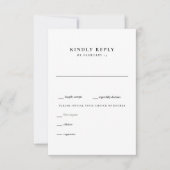 Modern Black and White Wedding RSVP (Voorkant)