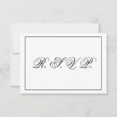 Modern Black and White Wedding RSVP Kaartje (Voorkant)