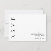Modern Black and White Wedding RSVP Kaartje (Voorkant)
