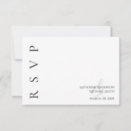 Modern Black and White Wedding RSVP Kaartje