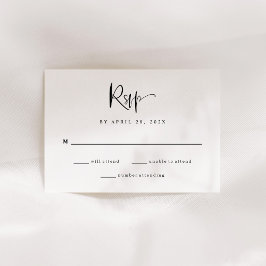 Modern Black and White Wedding RSVP Kaartje