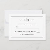 Modern Black and White Wedding RSVP Kaartje (Voorkant)