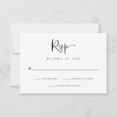 Modern Black and White Wedding RSVP Kaartje (Voorkant)