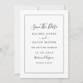 Modern Black and White Wedding Save The Date (Voorkant)