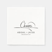 Modern Black and White Wedding Servet (Voorkant)