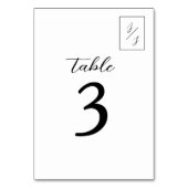 Modern Black and White Wedding Table Number Kaart (Achterkant)
