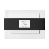 Modern Black and White Wedding Uitnodigingen Wikkel (Voorkant Voorbeeld)