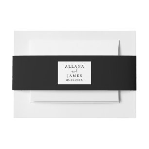 Modern Black and White Wedding Uitnodigingen Wikkel