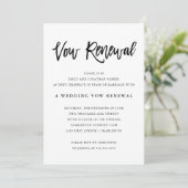 Modern Black and White Wedding Vow Renewal Kaart (Staand voorkant)