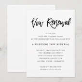 Modern Black and White Wedding Vow Renewal Kaart (Voorkant / Achterkant)