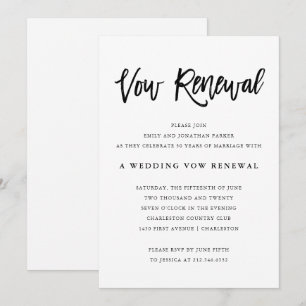 Modern Black and White Wedding Vow Renewal Kaart