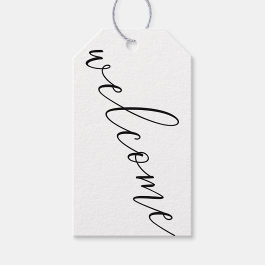 Modern Black and White Wedding Welcome Cadeaulabel (Voorkant)
