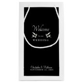 Modern Black and White Wedding Welcome Favor Klein Cadeauzakje (Achterkant)