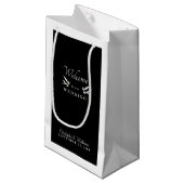Modern Black and White Wedding Welcome Favor Klein Cadeauzakje (Voorkant Gekanteld)