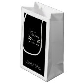 Modern Black and White Wedding Welcome Favor Klein Cadeauzakje (Achterkant Gekanteld)