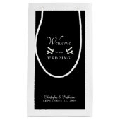 Modern Black and White Wedding Welcome Favor Klein Cadeauzakje (Voorkant)