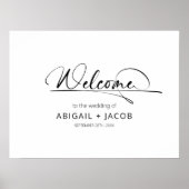 Modern Black and White Wedding Welcome Sign Poster (Voorkant)