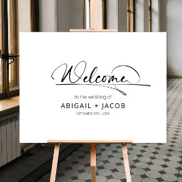 Modern Black and White Wedding Welcome Sign Poster