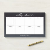 Modern Black and White Weekly Planner Post-it® Notes (Op bureau)