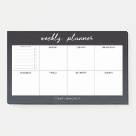 Modern Black and White Weekly Planner Post-it® Notes
