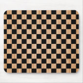 Modern Black and Wood Art Square Pattern Muismat (Voorkant)