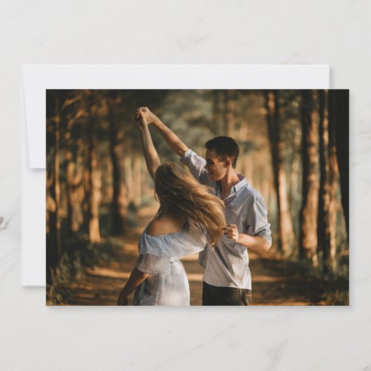 Modern Black} Antiek Gold Minimalist Weddenschap Kaart (Achterkant)