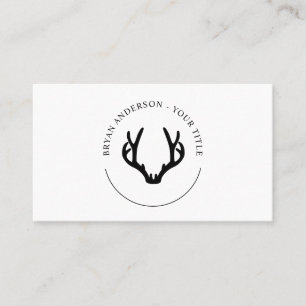 Modern Black Antler Logo Visitekaartje