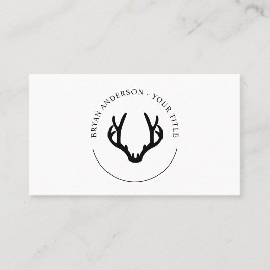 Modern Black Antler Logo Visitekaartje (Voorkant)