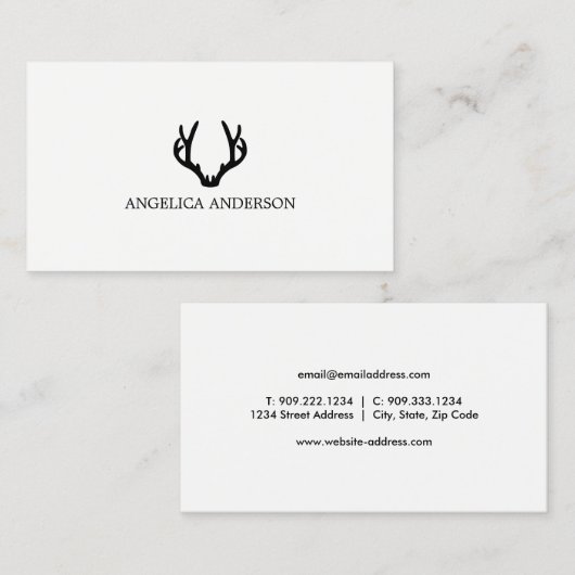 Modern Black Antler Visitekaartje (Voorkant / Achterkant)