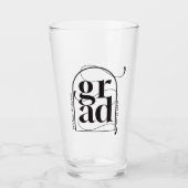 Modern Black Arch Bold Afstuderen Drink Glas (Voorkant)