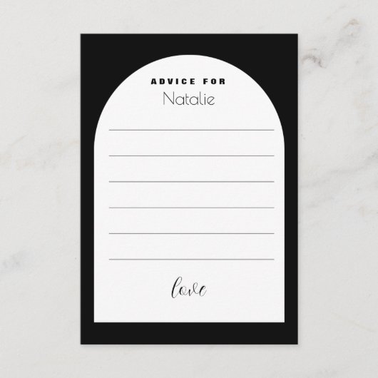 Modern Black Arch Elegant Fonts Afstuderen Informatiekaartje (Voorkant)