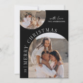 Modern Black Arch Layout Christmas Photo template Feestdagenkaart (Voorkant)