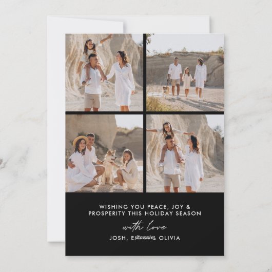 Modern Black Arch Layout Christmas Photo template Feestdagenkaart (Achterkant)