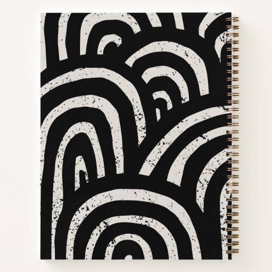 Modern Black Arch Patroon & Script Monogram Notitieboek (Achterkant)