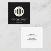 Modern Black Audio Music DJ Vierkante Visitekaartje (Voorkant / Achterkant)