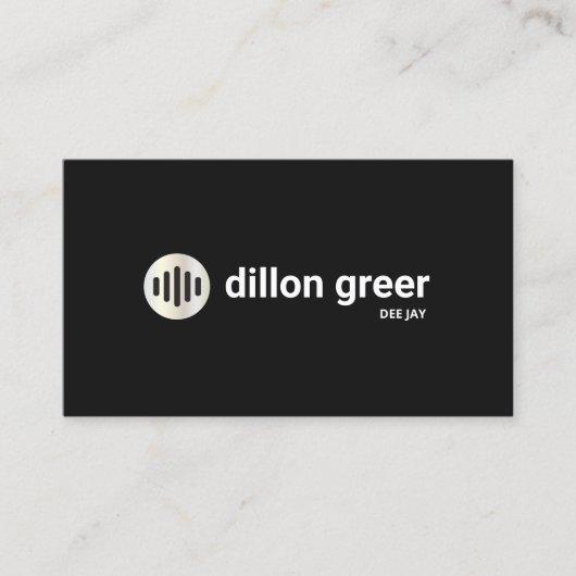 Modern Black Audio Music DJ Visitekaartje (Voorkant)