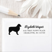 Modern Black Australian Shepherd Silhouette Etiket (Insitu)