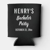 Modern Black Bachelor Party Favor Blikjeskoeler (Voorkant)