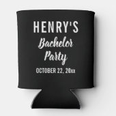 Modern Black Bachelor Party Favor Blikjeskoeler (Achterkant)