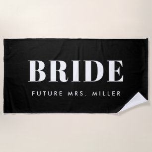 Modern Black Bachelorette Future Mrs Bride Strandlaken
