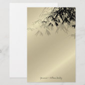 Modern Black Bamboo Zen Asian Wedding Stationery Briefpapier (Voorkant / Achterkant)