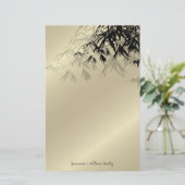 Modern Black Bamboo Zen Asian Wedding Stationery Briefpapier (Staand voorkant)