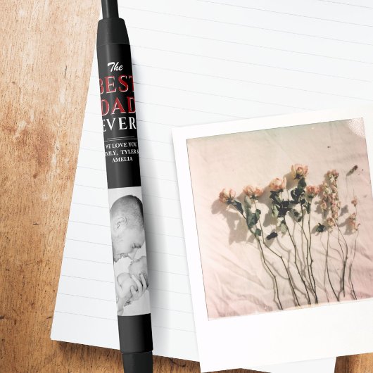 Modern Black Beste vader op vaderdag Foto Zwarte Inkt Pen