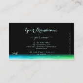 Modern Black Blauwgroen en Green Ombre Pattern Mon Visitekaartje (Achterkant)