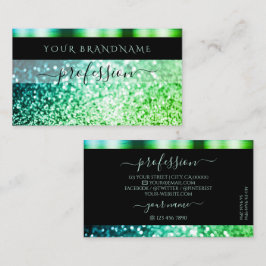 Modern Black Blauwgroen Green Sparking Glitter Shi Visitekaartje