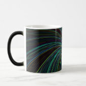 Modern Black Blauwgroen Wavy Lines Abstract Cool T Magische Mok (Links)