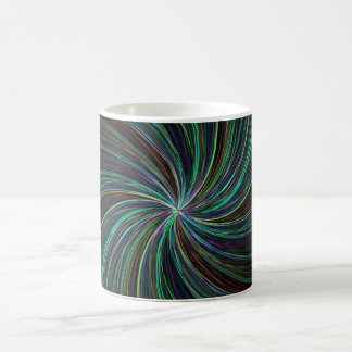 Modern Black Blauwgroen Wavy Lines Abstract Cool T Magische Mok