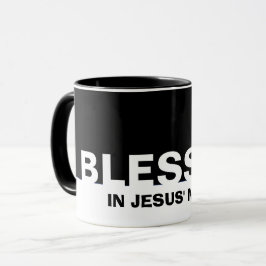 Modern Black BLESSED in Jezus' naam Christelijke M Mok