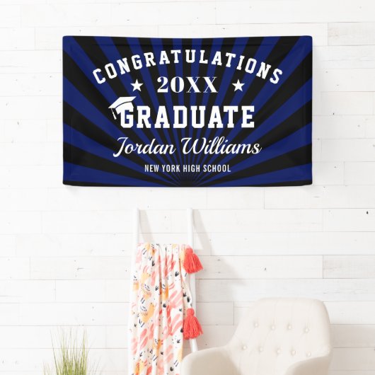 Modern Black Blue class van 2023 Graduation Party Spandoek (Insitu)